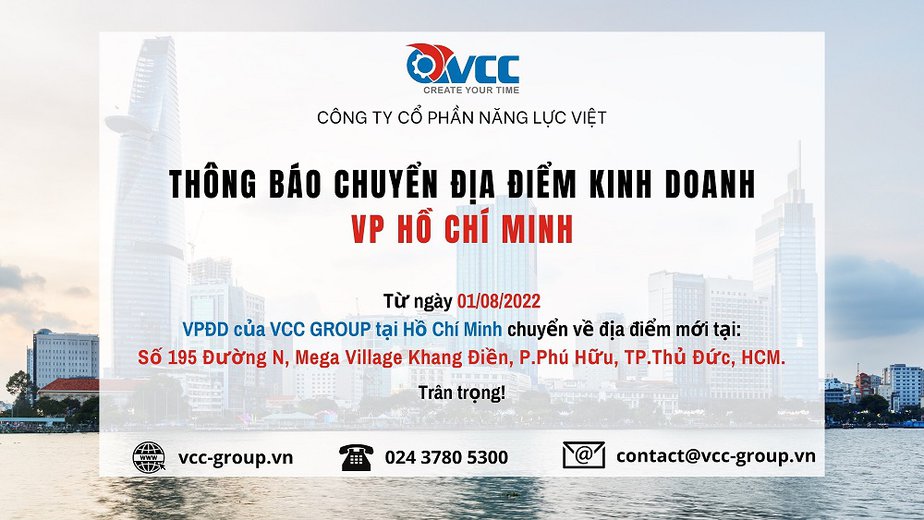 Thông báo chuyển địa điểm văn phòng kinh doanh