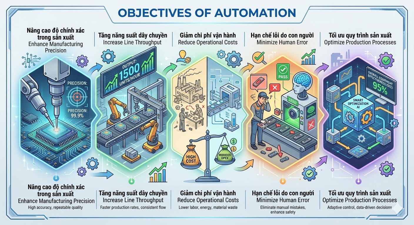 Mục tiêu khi ứng dụng tự động hóa