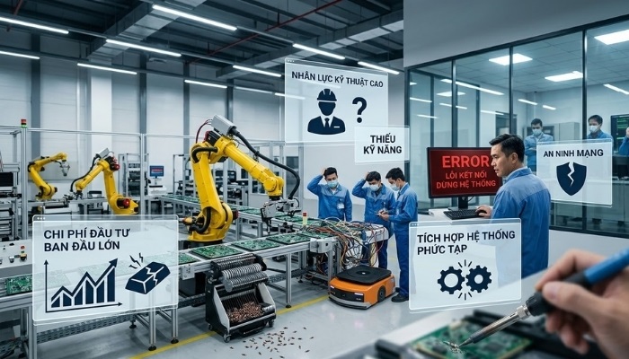 Thách thức khi triển khai tự động hóa sản xuất trong nhà máy sản xuất linh kiện điện tử