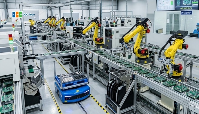 Ứng dụng tự động hóa trong nhà máy sản xuất linh kiện điện tử