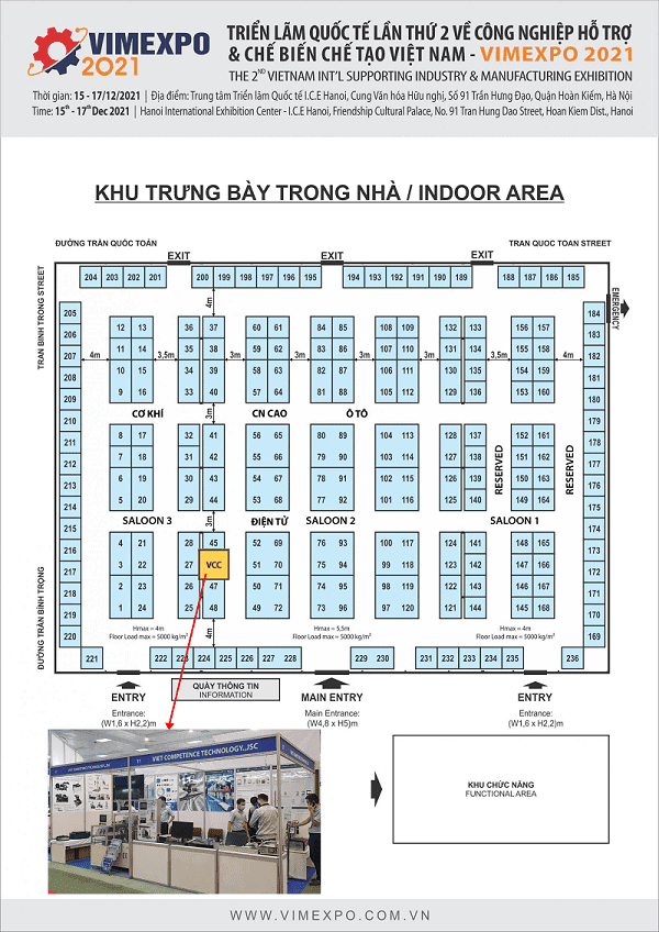 Bản đồ gian hàng tại triển lãm vimexpo 2021